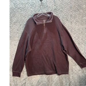 Red Head Brand Co. 3XL Pullover Sweater 1/4 Zip Mock Neck Burgundy‎ Heather